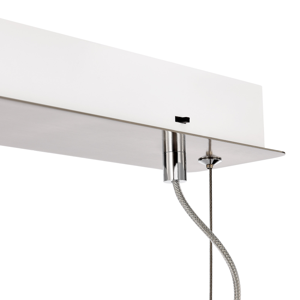 Светильник подвесной, Никель/Белый-прозрачный, ENFYS, LED 33W, 3000K/4000K/6000K