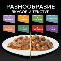 Pro plan 85 г пауч влажный  корм для взрослых кошек с чувствительным пищеварением или с особыми предпочтениями в еде, с ягненком в соусе