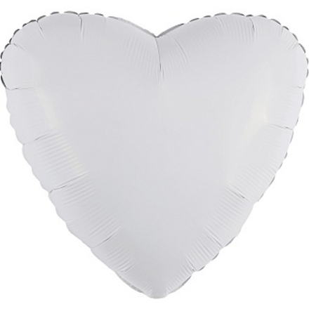 Р 18" Сердце Пастель Белый 40 см.