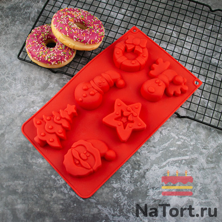 Форма силиконовая «Новогоднее настроение» 6 ячеек