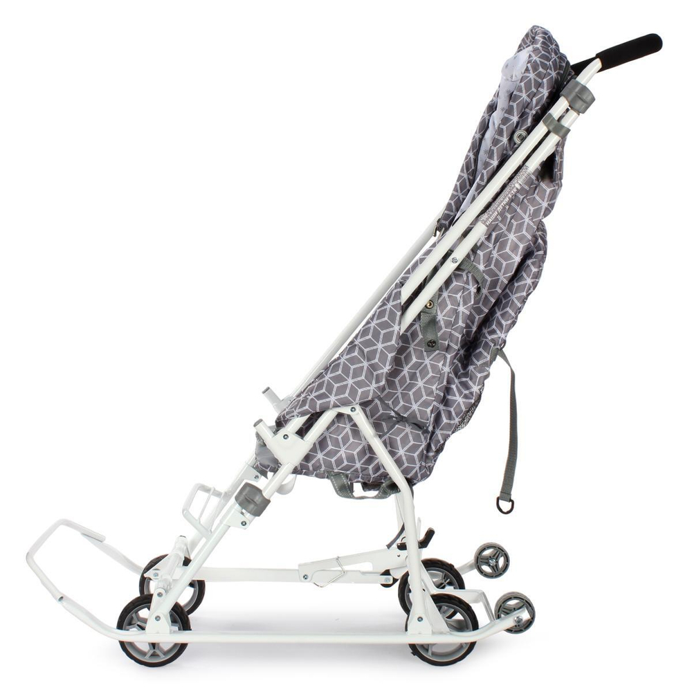 Санки-коляска "Наши Детки 3-1К" с ромбиками серый