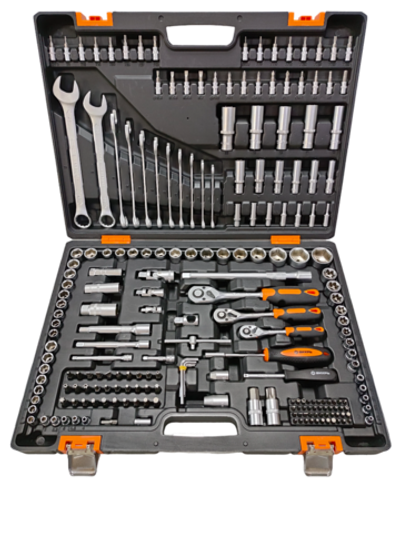 Набор инструментов, 1/2", 1/4", CrV, в кейсе 216 предм Вихрь