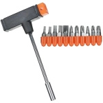 Отвертка с Т-образной ручкой, набор бит, 11 шт, Sparta