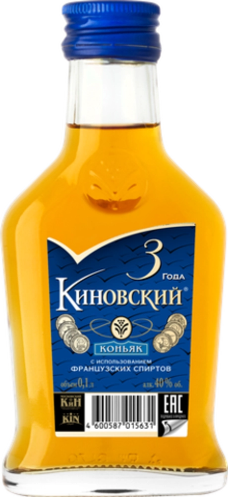 Коньяк Киновский 3 года 0,1л 40% Россия