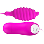 Розовое виброяйцо с рёбрышками (Цвет: розовый)