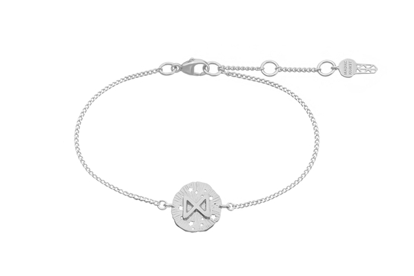 Браслет с руническим медальоном-амулетом Дагаз на цепочке, микс