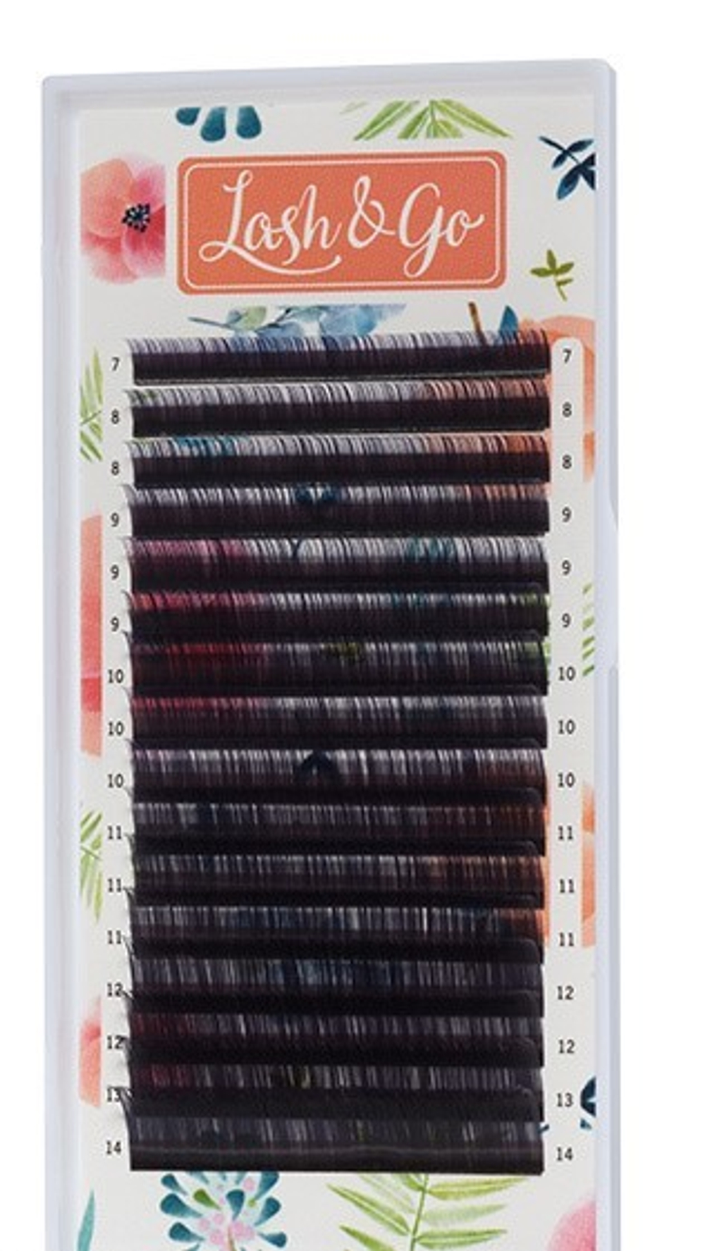 Фиолетовые Омбре ресницы Lash&Go MIX - 16 линий