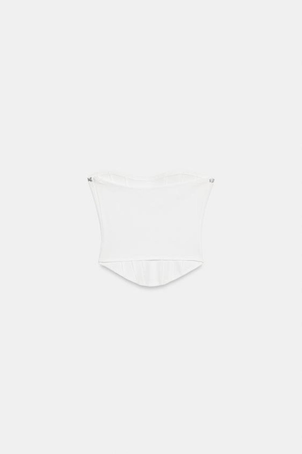 ZARA ЭЛАСТИЧНЫЙ ТОП-КОРСЕТ СО СТРАЗАМИ, ЖЕЛТОВАТО-БЕЛЫЙ