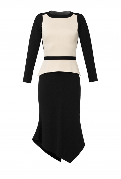 Платье футляр с баской 03-19FW