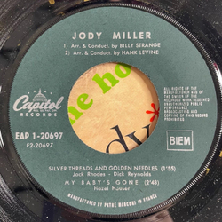 Винтажная виниловая пластинка LP Jody Miller Queen Of The House (France 1965) 7 дюймов, 45 RPM, Single