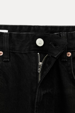 ZARA ДЖИНСЫ С ВЫСОКОЙ ПОСАДКОЙ TRF WIDE LEG, ЧЕРНЫЙ