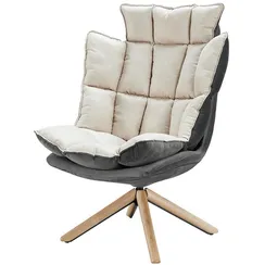 Кресло Hush с двусторонней подушкой, бежевое с серым