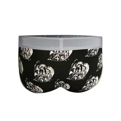 Черные мужские трусы-брифы с принтом в виде тигров (Размер: M) (Цвет: черный)