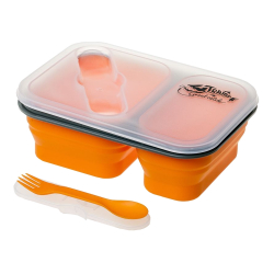 Tramp Контейнер силиконовый 2 отсека с ловилкой, TRC-090, оранжевый