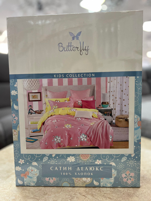 КПБ Butterfly Сатин Детство 1,5 сп рис 1014 Flower