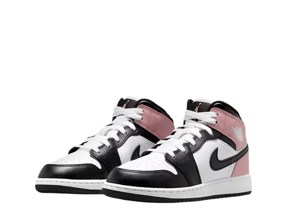 Баскетбольные детские кроссовки Air Jordan 1 Mid (GS) Pink