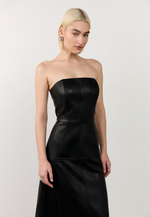 Платье-корсет миди из эко-кожи