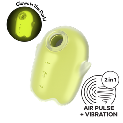 Светящийся вакуумный стимулятор Satisfyer Glowing Ghost, желтый