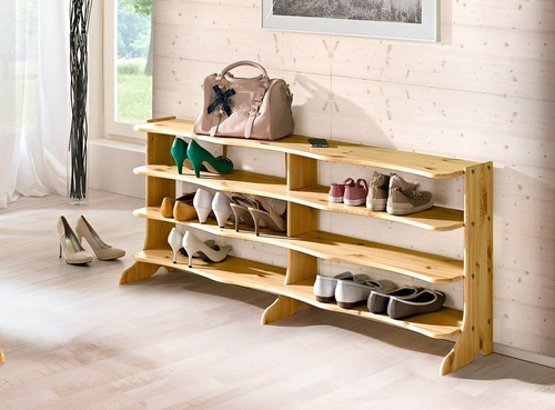 Обувница деревянная Твист из массива сосны, лакированная