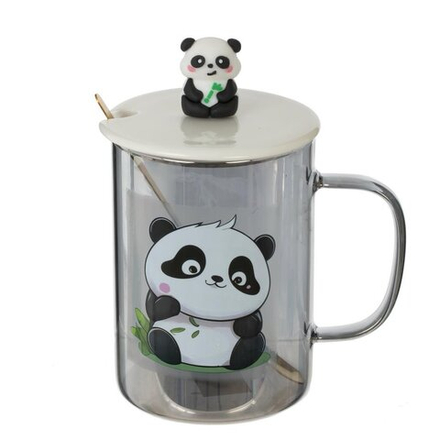 GAEM Кружка с крышкой и ложкой, 374 мл, L11,5 W9 H14 см