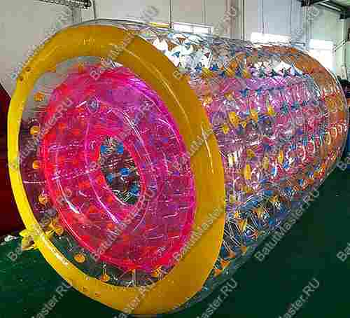 Аттракцион Водный роллер (Гидророллер) "Розово-оранжевый" ПВХ 2,4*2,2*2,2