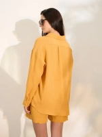 Костюм - пижама с шортами из муслина домашний оверсайз