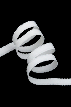 Резинка бретелечная белая матовая ширина 10 мм без учета фестона Lauma (Латвия)