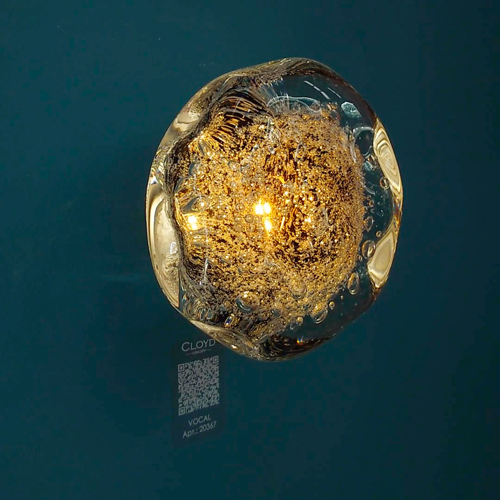 Бра Cloyd VOCAL W1 / латунь - янтарное стекло (арт.20368)