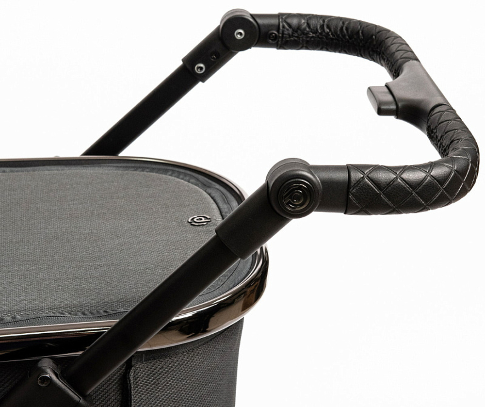 Детская коляска Peppy Tecla 3 в 1 с автокреслом First black Shadow Antrazit Chrome Edition (Графитовый)