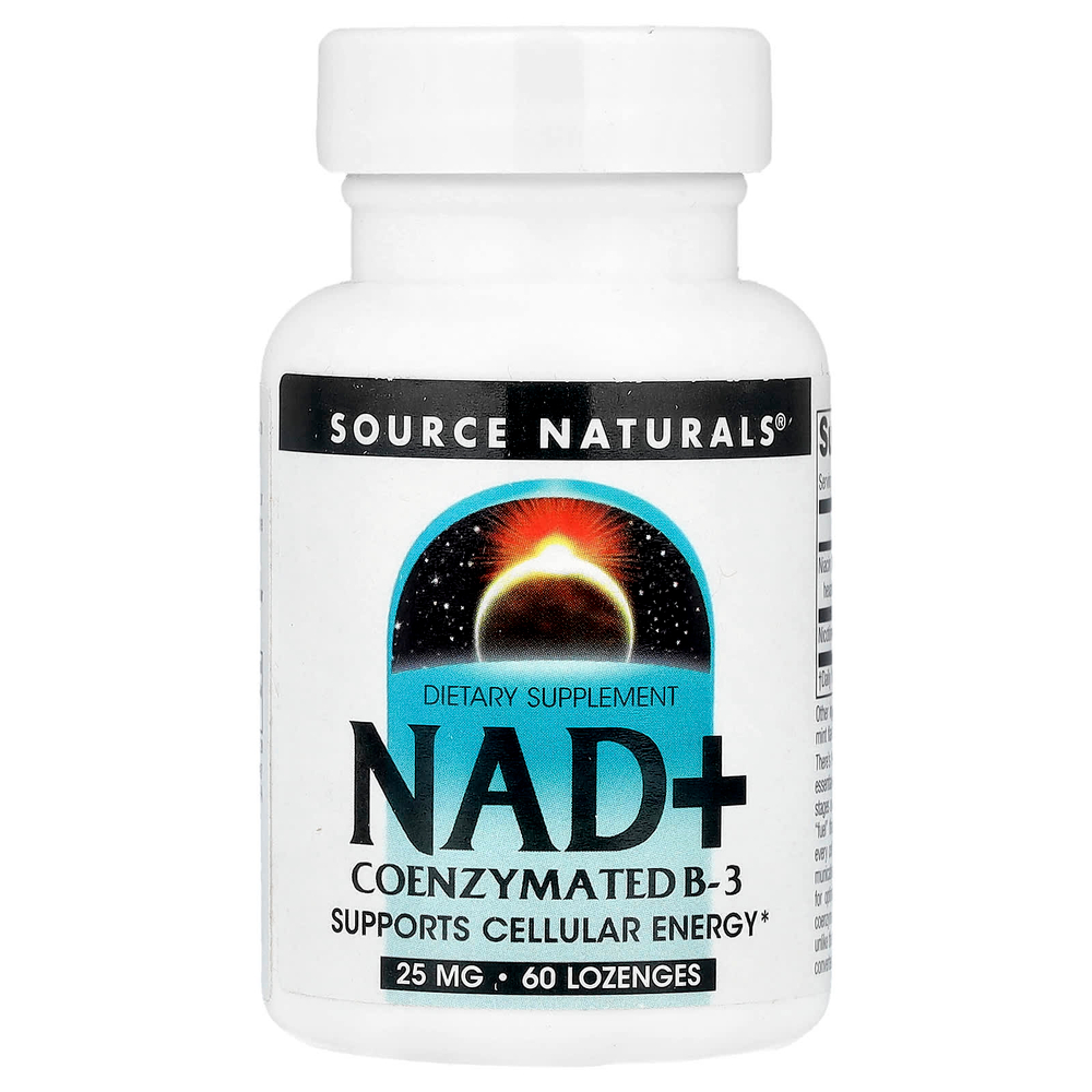 Source Naturals, Coenzymated, НАД+, витамин B3, 60 пастилок