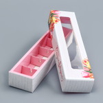 Коробка для 5 конфет, с окном «8 марта», 21×5×3.3 см