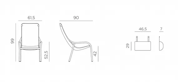 Кресло Net Lounge ментоловое с серой подушкой