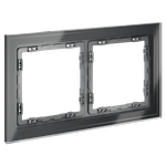 Рамка стеклянная VOLTUM S70 на 2 поста, (графит, стекло)