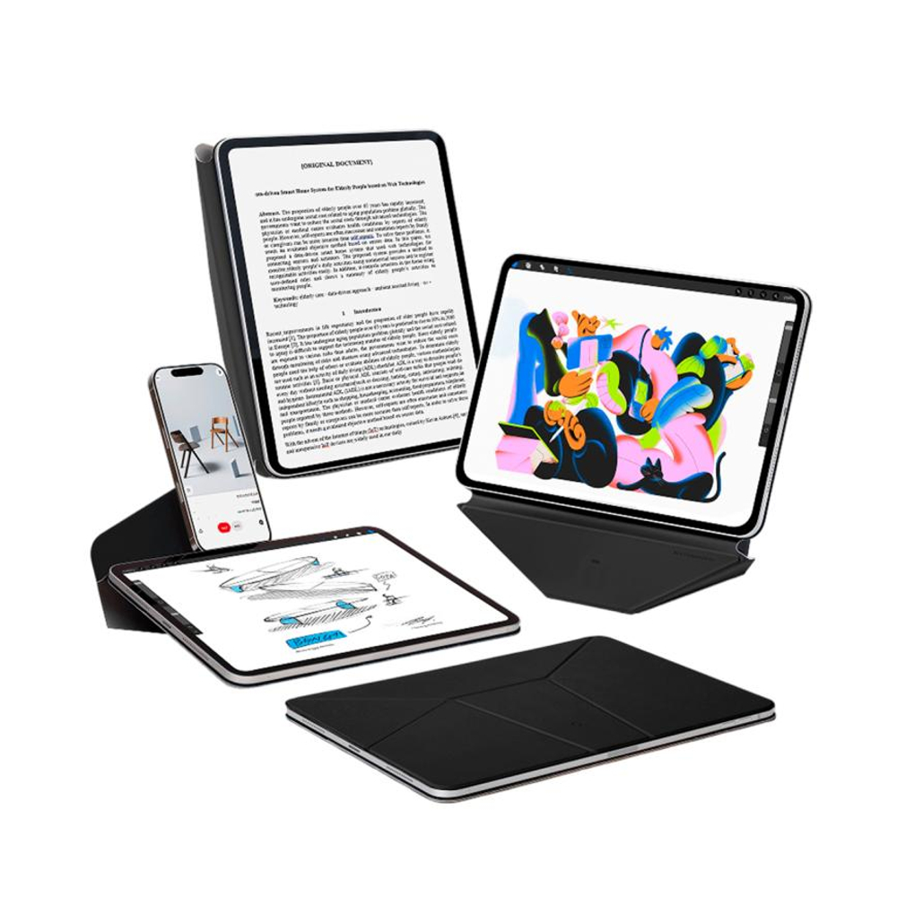 Кожаная обложка-подставка MOFT Dynamic Folio для iPad Pro 13" (M4, M5 | 2024–2025) Гибридная обложка-оригами из веганской кожи