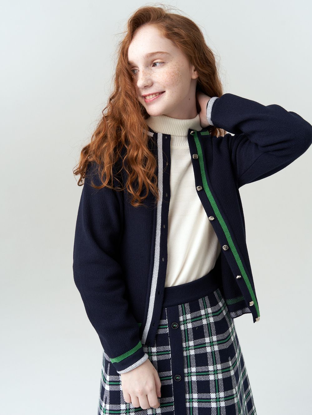 Кардиган бомбер для девочки AT1025 синий