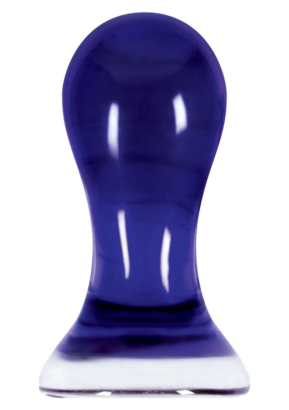 Cиний стеклянный анальный стимулятор Crystal Pops Large - 10,1 см. (Цвет: синий)
