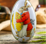 Шкатулка металл яйцо "Кролик с яйцом" 11,3х6,7х6 см 3907641