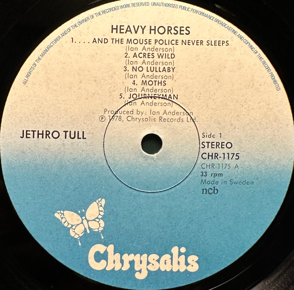 Jethro Tull - Heavy Horses (Швеция 1978г.)
