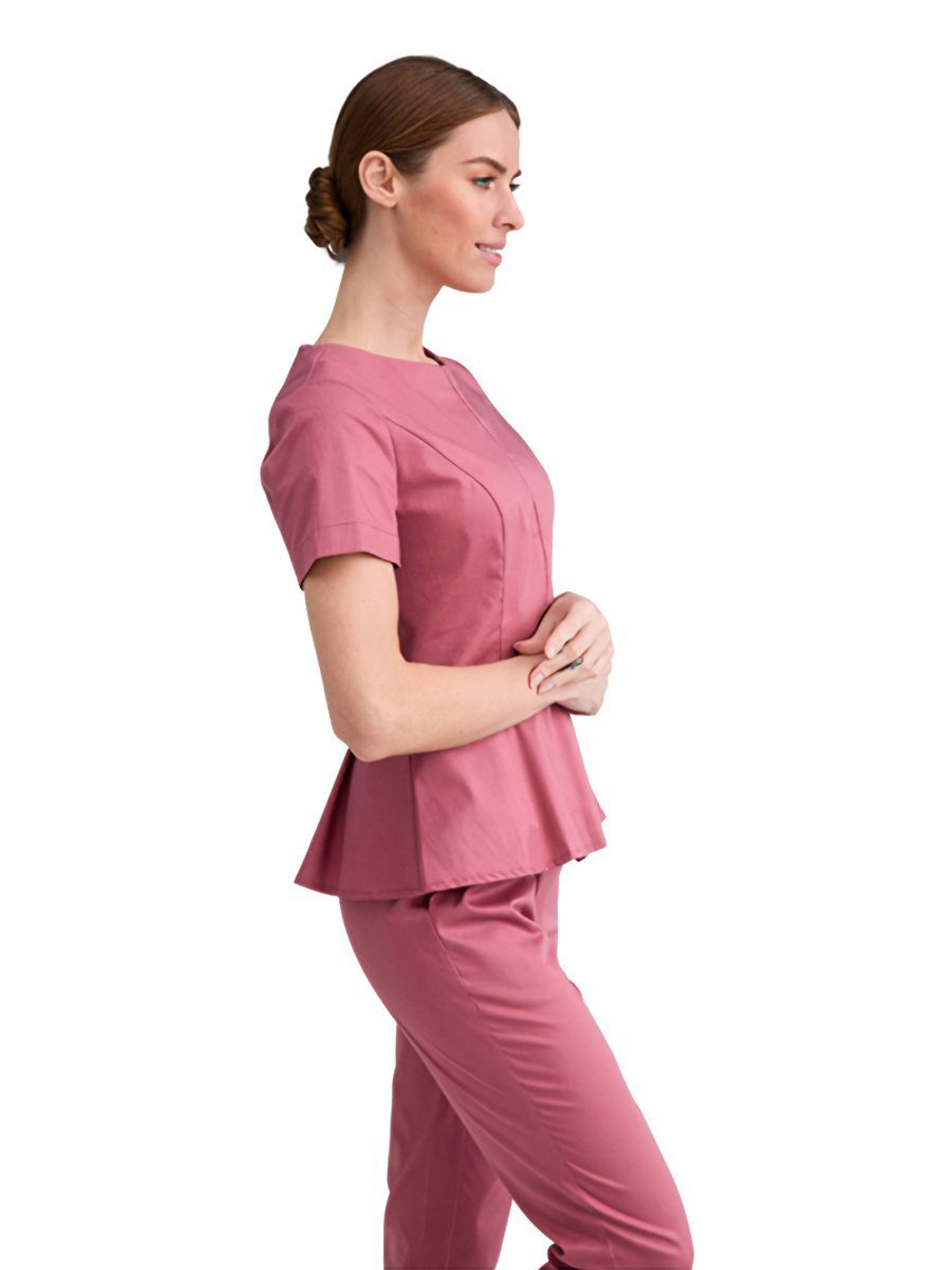 Туника медицинская женская Dr. Nice DRN477 "Алекс", с коротким рукавом, розовый, 42