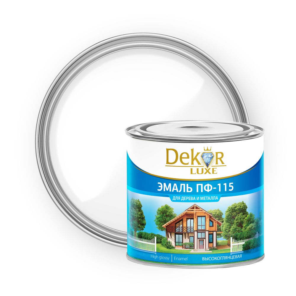 DEKOR LUXE  Эмаль ПФ-115 Белая 1,8кг (Кубанские краски)