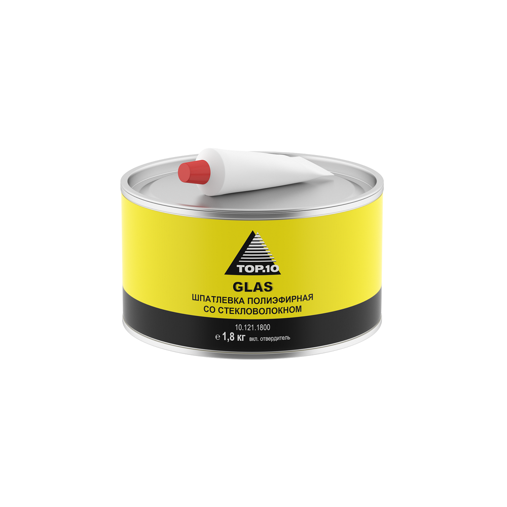 Полиэфирная шпатлевка TOP.10 GLAS (1.8 кг с отвердителем)