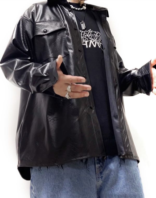 Рубашка из искусственной кожи змеи - фото 4