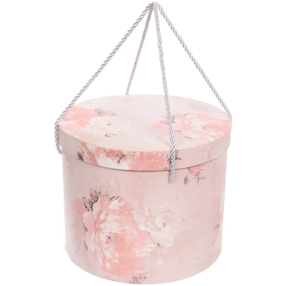 Коробка подарочная «Акварельные цветы» 25*25*20 см, розовый