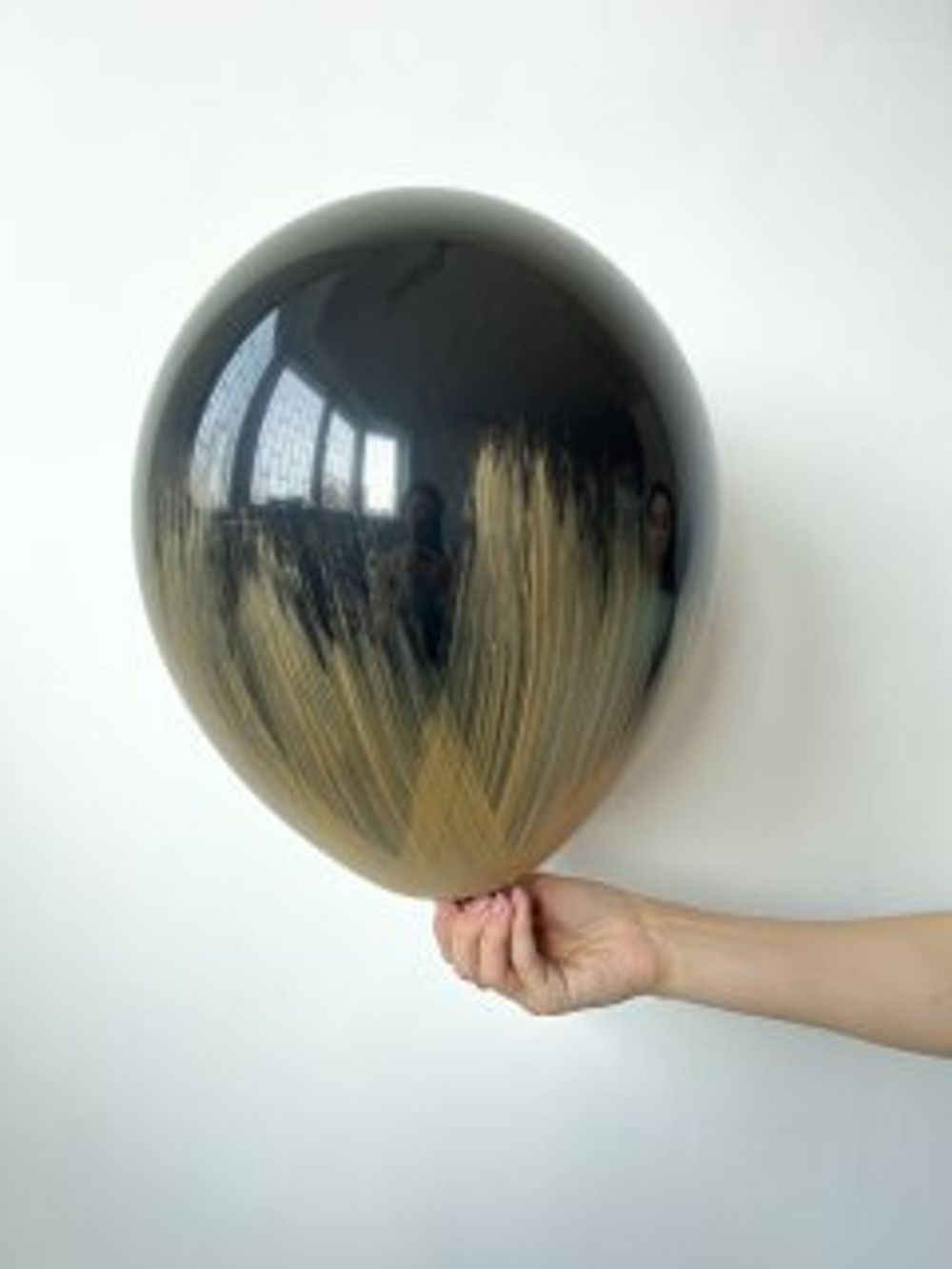 Шар Браш 30 см черный + золото (БГ-17) 