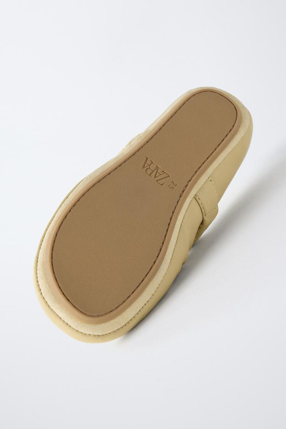 ZARA КОЖАНЫЕ БАЛЕТКИ, ЖЕЛТЫЙ