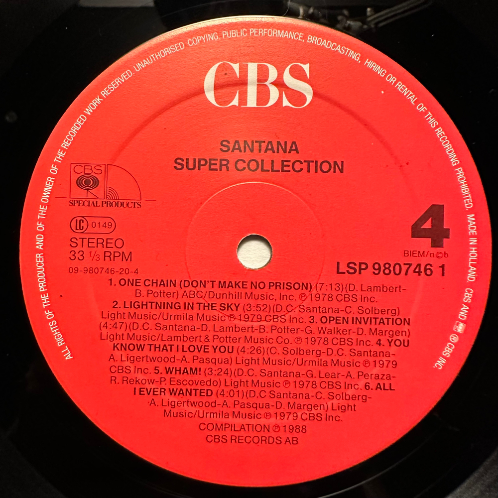 Santana - Super Collection 2LP (Англия 1988г.)