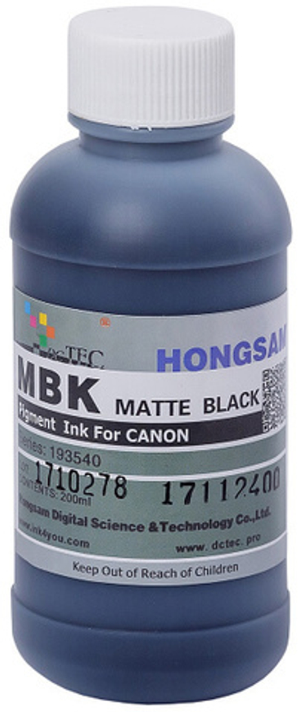 Чернила DCTec — HONGSAM пигментные 193540 для Canon TM-200/300/240/350 Матовый черный 200мл.