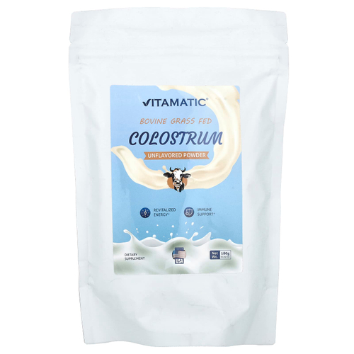 Vitamatic, Молозиво, откормленное из крупного рогатого скота, без добавок, 180 г (6,34 унции)