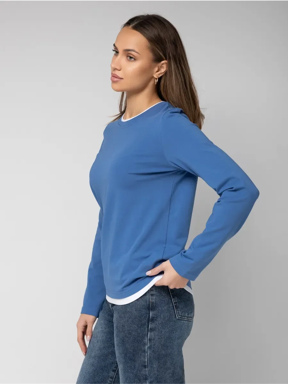 Лонгслив двойной базовый