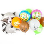 Шар (18"/46 см) Круг, Лесные зверята, Розовый